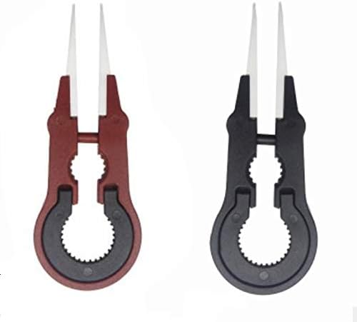 Ceramic Tweezers, Woreach Precision and Multi-Functional Ceramic Industrial Tweezer, Non-Conductive and Heat Resistant to High Temperatures for Pinching Coils While Firing - Pack of 2