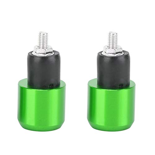 Embouts de Guidon de Moto, 2 Pièces 18-22mm Universel Bouchon D'équilibre de Poids D'extrémité de Guidon Rond de Moto(Vert)