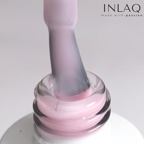 INLAQ® 2 w 1 Rubber Base Gel UV HEMA Free Nostalgia 6 ml - żelowy lakier do paznokci do 95% siły krycia, żel bazowy do lakieru do paznokci UV - twardy żel do paznokci żel bazowy