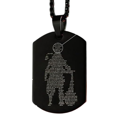 Hanuman Chalisa Micro-carved Tag Stainless Steel Necklace for Men | Locket and Pendant for Men and Guys | Hanuman with Chain