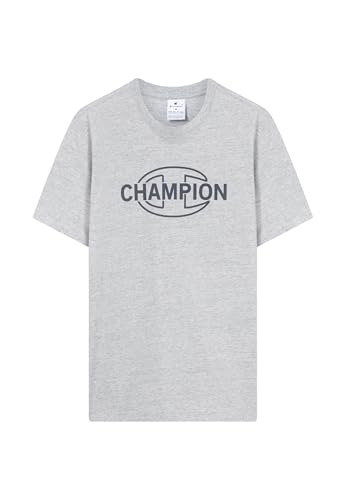Champion Men’s Graphic T-Shirt, Pure Cotton Jersey, Breathable, Ideal for Warm Weather, with Printed Champion Logo, 100% Cotton