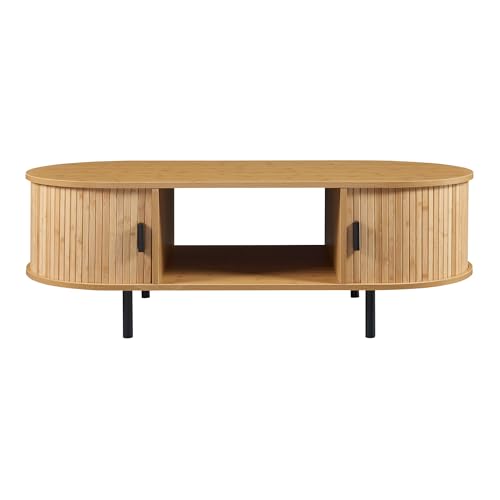 Table Basse Scandinave 120cm Rangement Portes [en.casa]