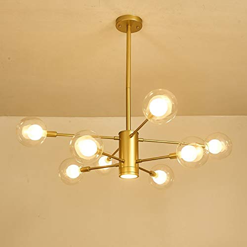 MSGIRVLZL Lámpara de Araña Nórdica para Sala de Estar, Moderna, Minimalista, para el Hogar, Comedor, Dormitorio, Estudio, Lámpara de Bola de Cristal con Personalidad Creativa, 97 X 20 cm