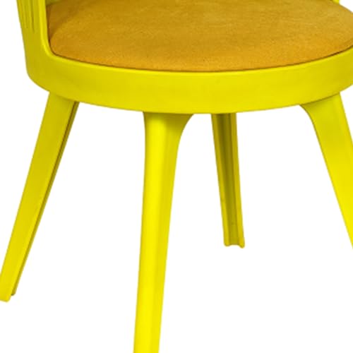 Image of Creative Accent Cafe Chair Vibrant and Eye-catching, These Yellow armchairs Feature an Open slatted Back, Supportive armrests, and Cushioned Seats Perfect for Dining | CS-1221 /P2 (Yellow)