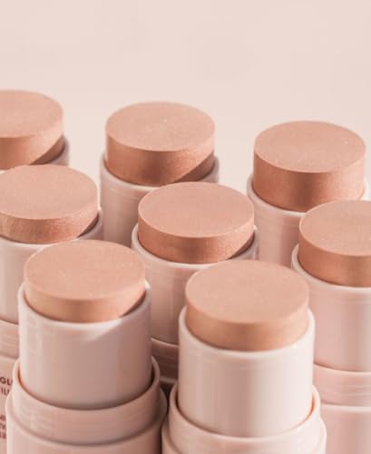 Image of Wander Beauty On-the-Glow Blush and Illuminator - Strawberry Fields /Nude Glow - 7-in-1 Hydrating Cream Blush & Highlighting Stick - Stick Blush for Cheeks, Lip, & Body- Highlighter & Blush - 0.4 oz