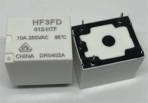Relais HF3FD 012-HTF 12V 10A à 4 broches pour circuits électroniques