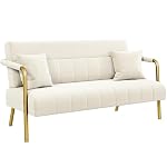 Yaheetech – Yaheetech Polstersofa mit Armlehnen & Beine aus Metall Moder