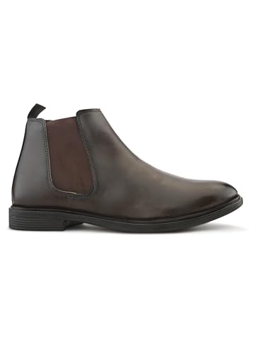 Image of STANPHORD Men's Chelsea Boot | Synthetic Leather | Slip-On | Cushioned Insole | Casual Wear | Black | Brown | 36052126