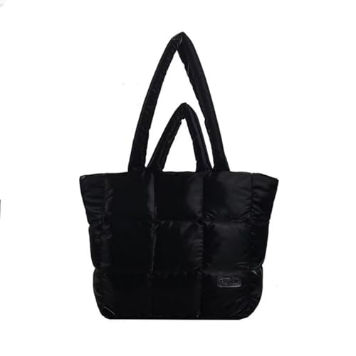 Puffy Tote Bag Padded Puffer Lattice Handbags for Women Large Capacity Quilted Shoulder Bag Trendy Padding Bag