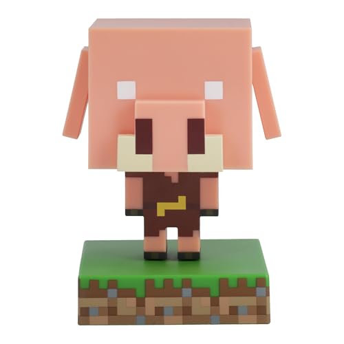 Paladone, Mini lampada a LED con personaggio Piglin di Minecraft, con licenza ufficiale, per camera dei bambini, sala giochi e decorazione della casa, alimentazione a batteria, da collezione