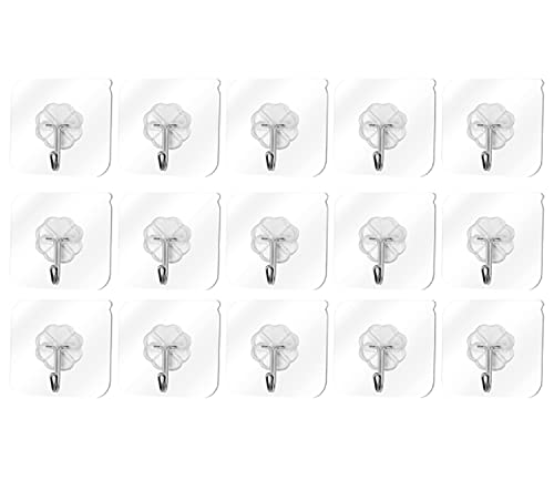 Image of NVF Hooks for Wall,Pack Adhesive Hooks for Wall Heavy Duty, self Adhesive Hook, Wall hangings, Kitchen Accessories Items, Clothes Hanging, Sticky Photo Frame Hangers, Strong Hanger (15)