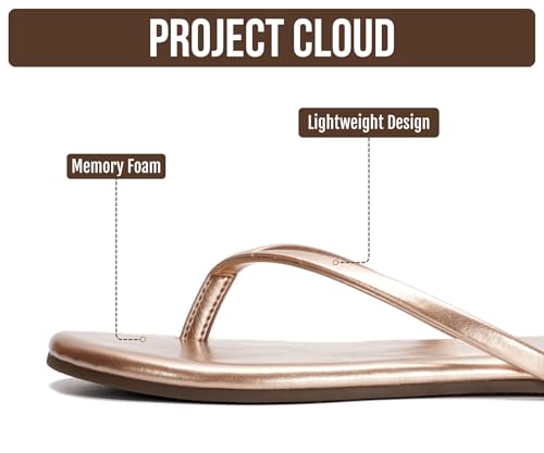 Image of Project Cloud Flip Flops for Women Footwear- Lightweight and Memory Foam Insole Sandals for Women 2026 - Durable Non-Slip Beach Essentials Flats for Women Sandals (Foundations)