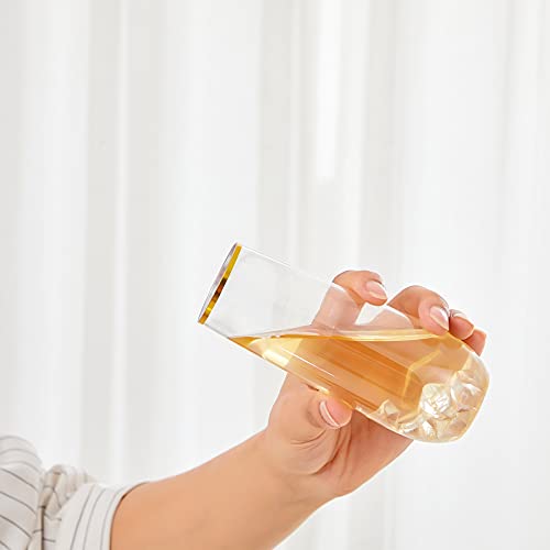 N9R 36 Pack Plastic Champagne Flutes, 9 Oz Stemless Disposable Gold Rim Toasting Glasses, Crystal Clear Cocktail Cups Drinkware Shatterproof Ideal For Party Wedding Birthday #TOP2