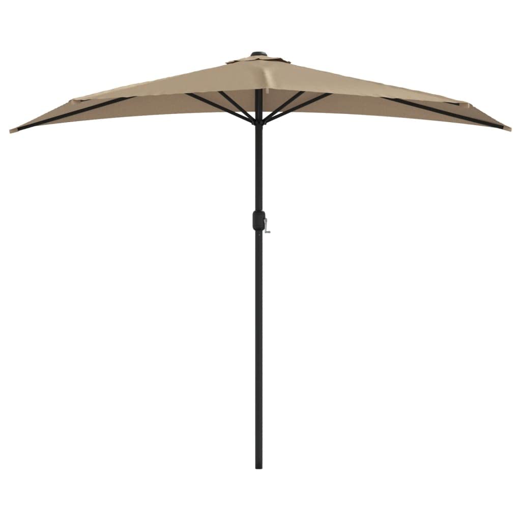 Ombrellone semicircolare da balcone, 300 x 155 cm, elegante ombrellone con manovella e asta in alluminio, per balcone, terrazza e giardino, salvaspazio, rosso bordeaux
