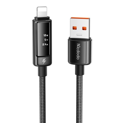 Mcdodo USB-A to ���C�g�j���O�P�[�u�� 12W�}���[�d OLED�f�W�^���f�B�X�v���C �����f�[�^�]�� ��v�ȃi�C�����҂� Light-ning�P�[�u�� �X�}�z�R�[�h �g�я[�d�R�[�h iPhone 14/13/12/11/XS/XR/SE(��2