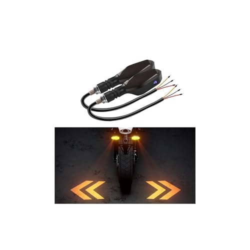koidhra 2PCS LED Motorcycle Turn Signal Projector Lights for Suzuki Smash 2013-2023, Motorcycle Front Rear Blinkers Signal Light with Arrow Pattern Projection,B