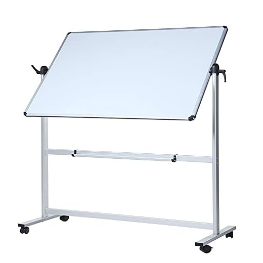 VIZ-PRO Lavagna magnetica doppia faccia, cornice in alluminio, 110 x 75 cm