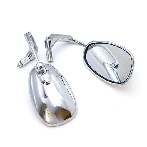 Rétro Rétroviseur pour Y&AMAHA Chrome Rétro Ovale L-Bar Guidon Fin Rétroviseurs Latéraux 1 Paire 7/8 22mm Rétroviseur Latéral