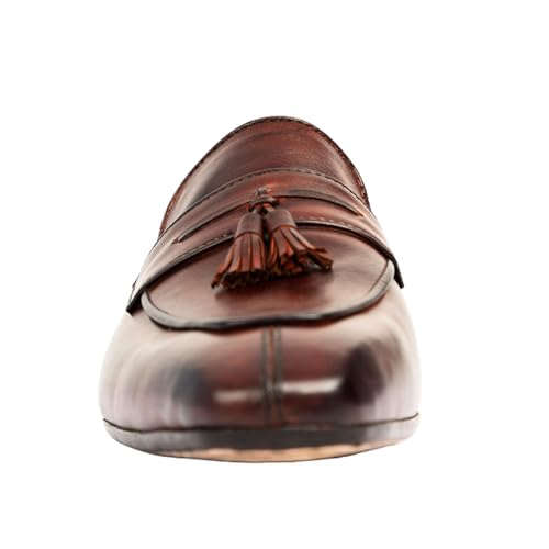 Dress Loafers for Men | Genuine Leather Penny Loafers Slip-On Comfortable Rubber Sole Tassel Design