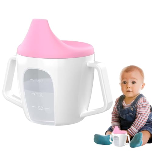 Sippy Cups Infants Transparent Spill Proof Cup With Scale Non Leak Drinking Bottle With Handles Portable Water Cup Training Drin