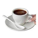 Céramique de qualité supérieure et matériau sûr - Tasses à expresso en porcelaine durable en céramique ; Passe au lave-vaisselle et résiste à la chaleur pour une utilisation quotidienne.