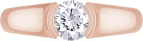 DEVBHUMI1 ENTERPRISES 3 CT Lab Created Round Cut Diamond Ring, 14K Rose Gold Finish, Wedding, Anniversary, Engagement Ring for Women2
