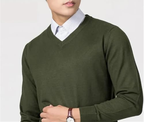 Winter Men's Cashmere Blend Sweater Classic V-Neck Pullover Sweater Business Casual Sweater4