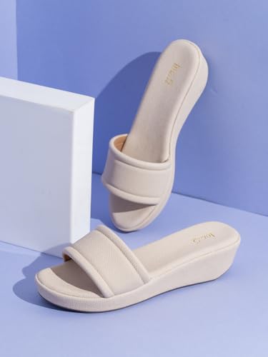 Image of Inc.5 womens Womens Cream Casual Solid Round Toe Flats Euro 43 Sandal