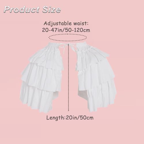 Baroque Pannier Petticoat Rococo Bustle Hoops Ruffled Cages Skirt Cosplay Lolita Underskirt Crinoline for Women(white black)2