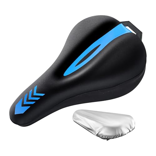 Funda De Sillín De Bicicleta - Cubierta Cojín Sillín con Protección Lluvia | Almohadilla De Silicona para Ejercicio En Bicicleta | para Mujer Hombre Adulto Niño Cruiser Ciclismo
