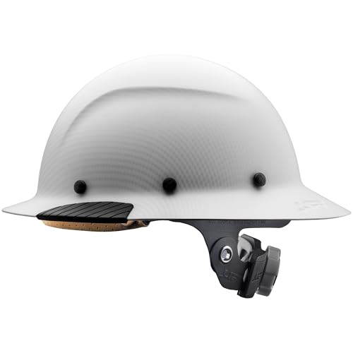 Lift Dax Fiber Resin Full Brim Safety Helmet/Hard Hat White Carbon Matte