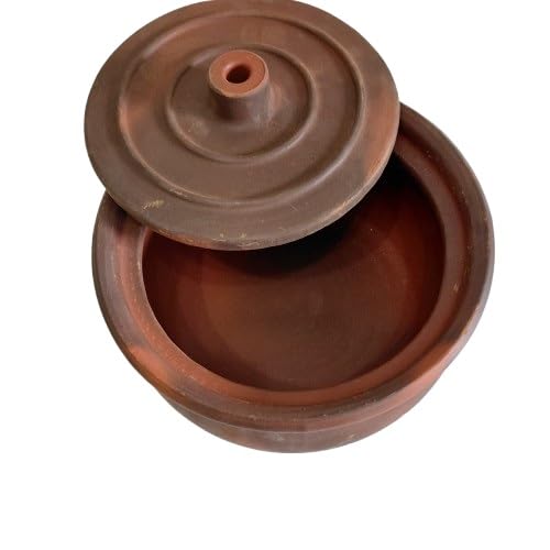 Tontopf Güvectopf Naturton Bräter Ton Schalen Tapas Schalen Schmortopf Tajine Dampfgartopf Auflaufform Kochtopf unglasiert (2 Liter)