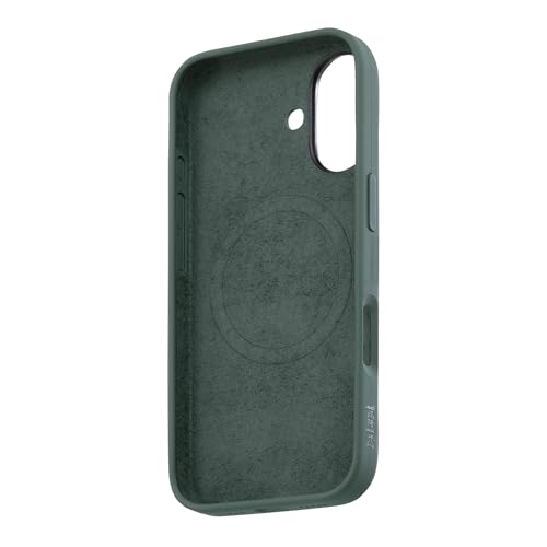 Image of TEKNE Silicone Back Case Cover Compatible with MagSafe for iPhone 17 | Soft-Touch Grip with Microfiber Lining | Raised Camera & Screen Protection | Slim Fit Case (Green)