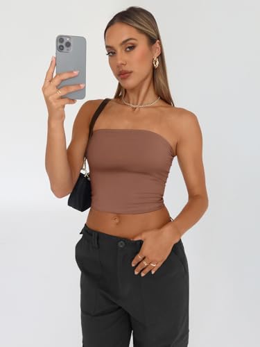 Trendy Queen Womens 3 Pack Tube Tops Crop Going Out Strapless Basic Backless Bandeau Bra Summer Outfits 20253