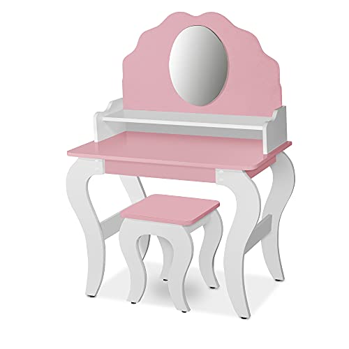 Penteadeira Infantil Rosa com branco