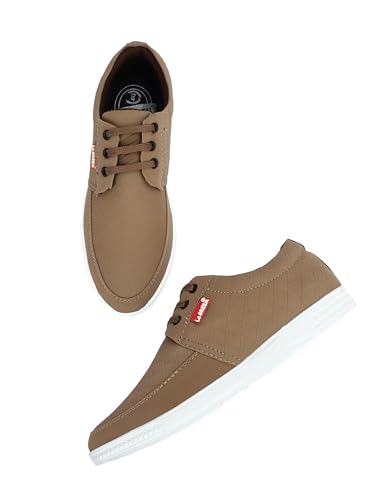 Image of Le Greem Men's Casual Lace-Up Shoes | Lightweight Synthetic Upper | Stylish & Comfortable Sneakers with Anti-Slip Sole - Black