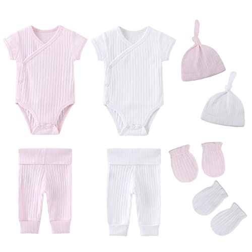 Image of ZAV Solid Unisex Infant Outfit Pants Gifts 8 Piece Layette Set for Baby