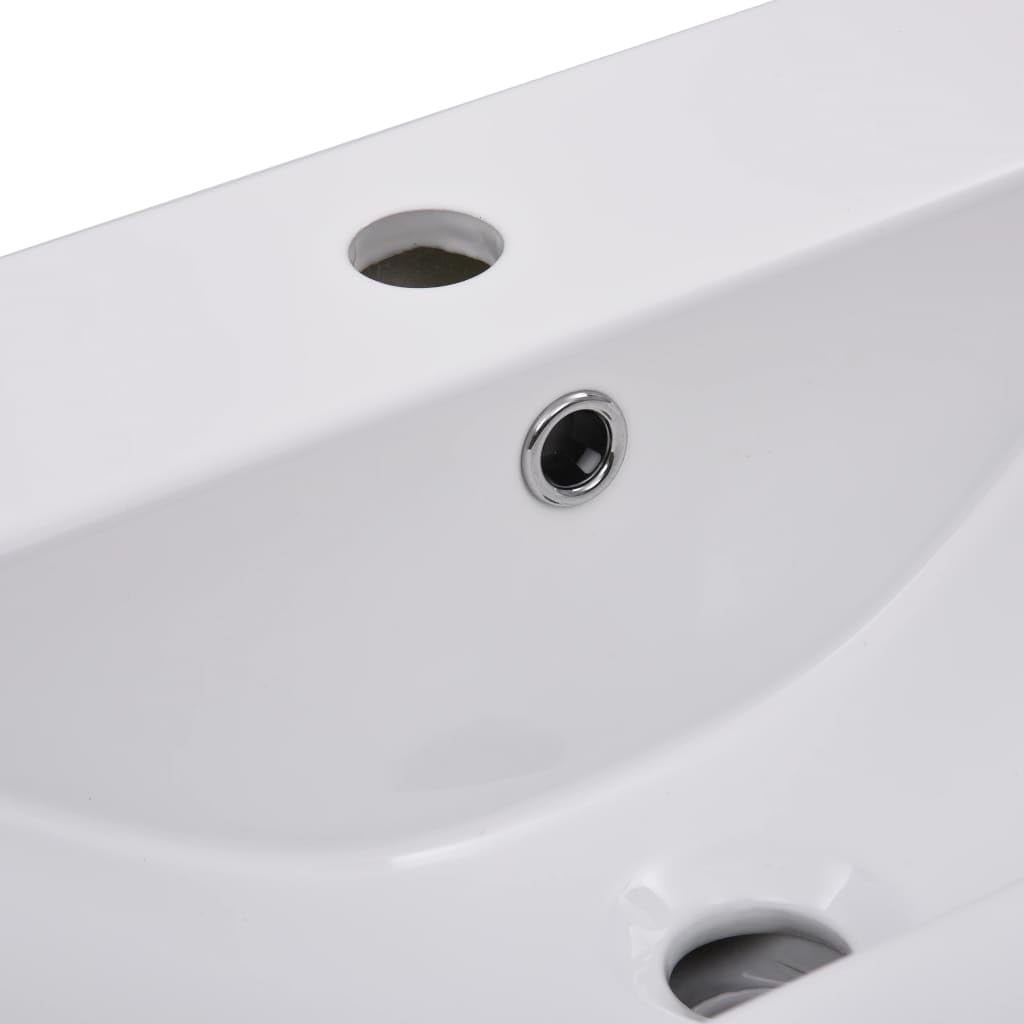 INLIFE Lavabo empotrable 61 x 39,5 x 18,5 cm, cerámica blanca, 12,8 kg, 145061