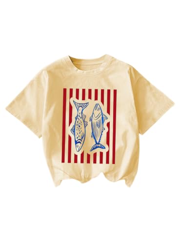 Image of RoseSeek Women's Graphic Letter Tee Crew Neck Trendy Summer Vintage T Shirt | Drop Shoulder, Short Sleeve Car Print Top, Graphic Tees for Women, Y2k Vintage Tshirts