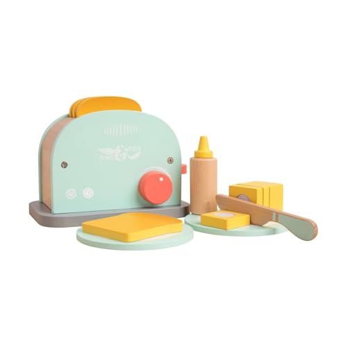 TP Toys Grille-pain en Bois FSC Owl & Fox – Jouet Cuisine Enfant – Accessoires Petit-Déjeuner – Bois Durable Bleu – 17 x 10,8 x 11,7 cm – Dès 3 Ans