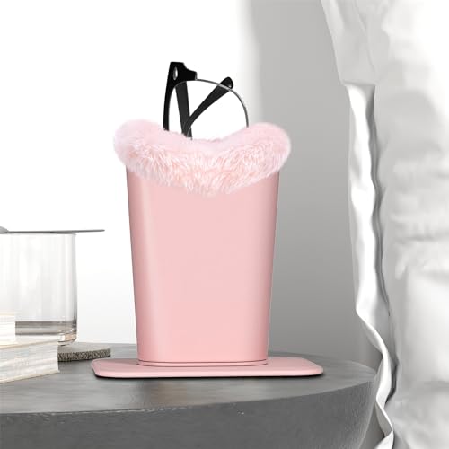 Image of Eyeglasses Holder,Plush Lined PU Leather Pattern Stand Case with Magnetic Base,Unisex for Women Men