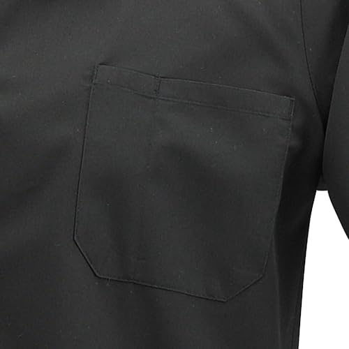 Image of Mercer Culinary M60200BK8X Millennia Men's Cook Shirt with Wicking Mesh Back, 8X-Large, Black