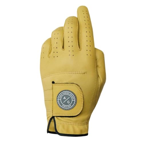 Asher Ladies Premium SUNGLOW Golf Glove - Medium (goes on left hand), Small, Canary