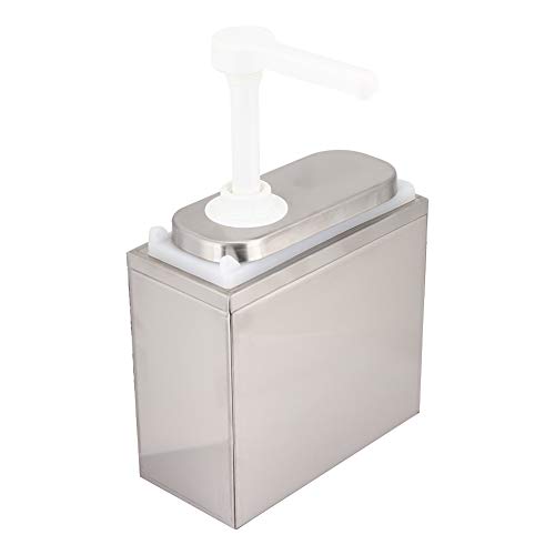 Dispensador de Condimentos de Acero Inoxidable con Bomba de Plástico PP, Dispensador de Salsa para Ketchup, Mayonesa, Carne, Salsa, Postre, Jarabe, Vinagre, Aceite, Salsa de Soja (2L con base)