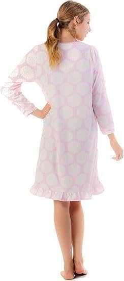 Image of Casual Nights Women's Cozy Long Sleeve Fleece Nightgown