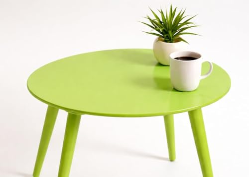 Image of Shoppee Foldable Oval Shaped Bed Side Table for Coffee Tea & Living Room Beauty Full Table (Full Light Green, Medium)