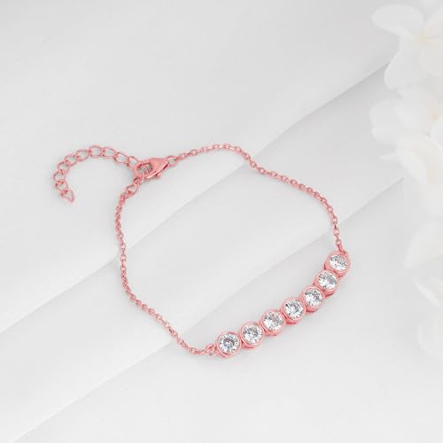 GIVA 925 Silver Rose Gold Bubble Bracelet, Adjustable | Gifts for Girlfriend, Gifts for Women & Girls| With Certificate of Authenticity and 925... - Image 4