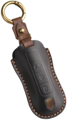 Leather Smart Key Fob Cover Protector Compatible with Porsche Cayenne, Macan, Panamera, 71...