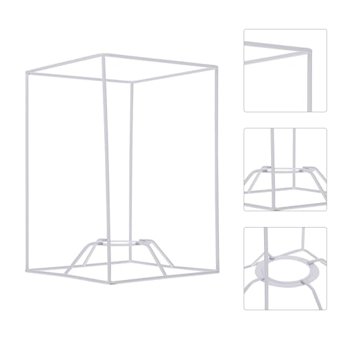 Image of NOLITOY Metal Lampshade Frame,Square DIY Ceiling Light Bracket Lamp Shade Frame Light Bulb Guard Chandelier Lampshade Accessory for Bedroom Room