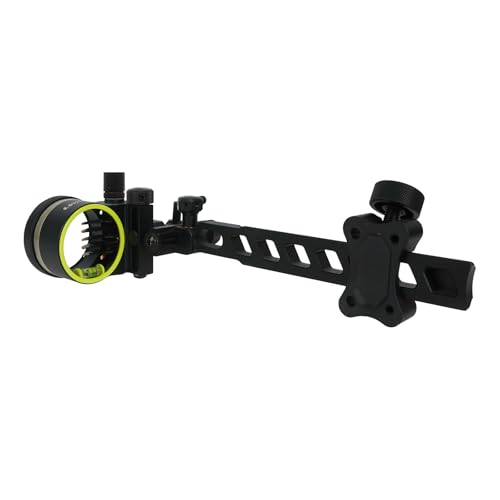 Compound Bow Sight Archery 5-Pin Sight Long Bar - 0.019" Fiber, Aluminum Machined - Support 2X-8X Magnification Sight Lens for Hunting Shooting
